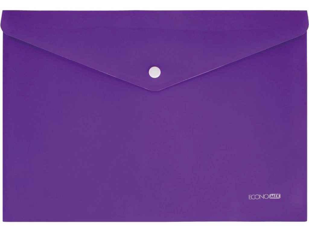 Папка-конверт А4 непрозора на кнопці, 180 мкм, фактура помаранч , фіолетова E31305-58 ТМ ECONOMIX BP, фото 1