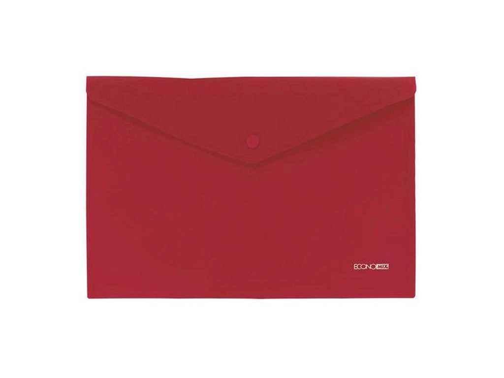 Папка-конверт А4 непрозора на кнопці, 180 мкм, фактура помаранч , червона E31305-53 ТМ ECONOMIX, фото 1