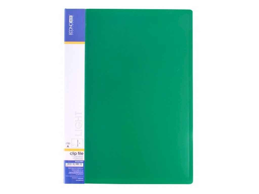 Папка-швидкозшивач А4 з пружинним механізмом CLIP A Light, зелена E31207-04 ТМ ECONOMIX BP, фото 1