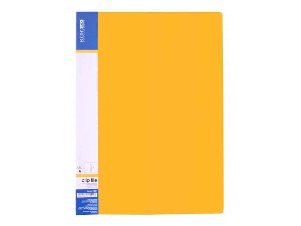Папка-швидкозшивач А4 з пружинним механізмом CLIP A, жовта E31201-05 ТМ ECONOMIX BP, фото 1