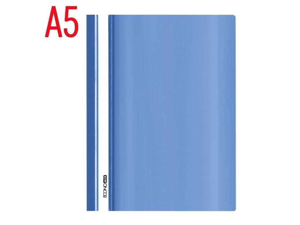 Папка-швидкозшивач А5 без перфорації, фактура глянець , синя E31507-02 ТМ ECONOMIX BP, фото 1
