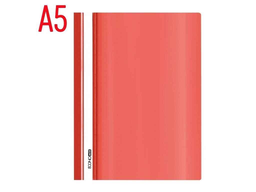 Папка-швидкозшивач А5 без перфорації, фактура глянець , червона E31507-03 ТМ ECONOMIX BP, фото 1