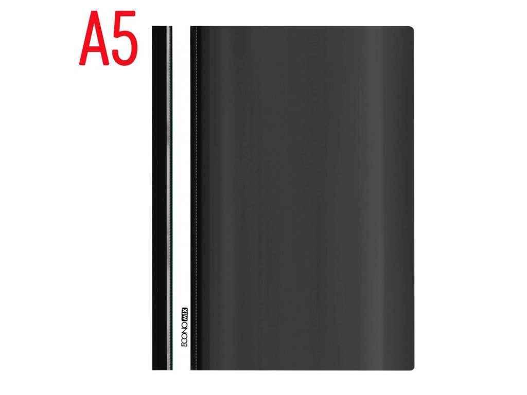 Папка-швидкозшивач А5 без перфорації, фактура глянець , чорна E31507-01 ТМ ECONOMIX BP, фото 1