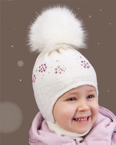 Модна зимова шапка для дівчинки TuTu арт. 3-001046 (46-50)