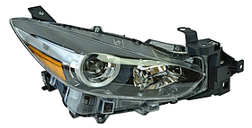 Фара права Mazda 3 BM SDN/HB 16-18 (HB3.H11.WY5W) Depo мех., без ламп, жовта вставка галоген