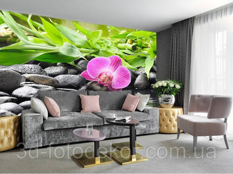 Фотообои "Орхидея, камни и бамбук" - Любой размер! Читаем описание! - фото 1 - id-p416264630