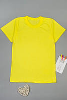 Футболка піліткова трикотажна однотонна хлопчику дівчинці синя жовта чорна