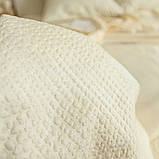 Двоспальна 180х220 постільна білизна жатка (6826-2) однотонний молочний, фото 5