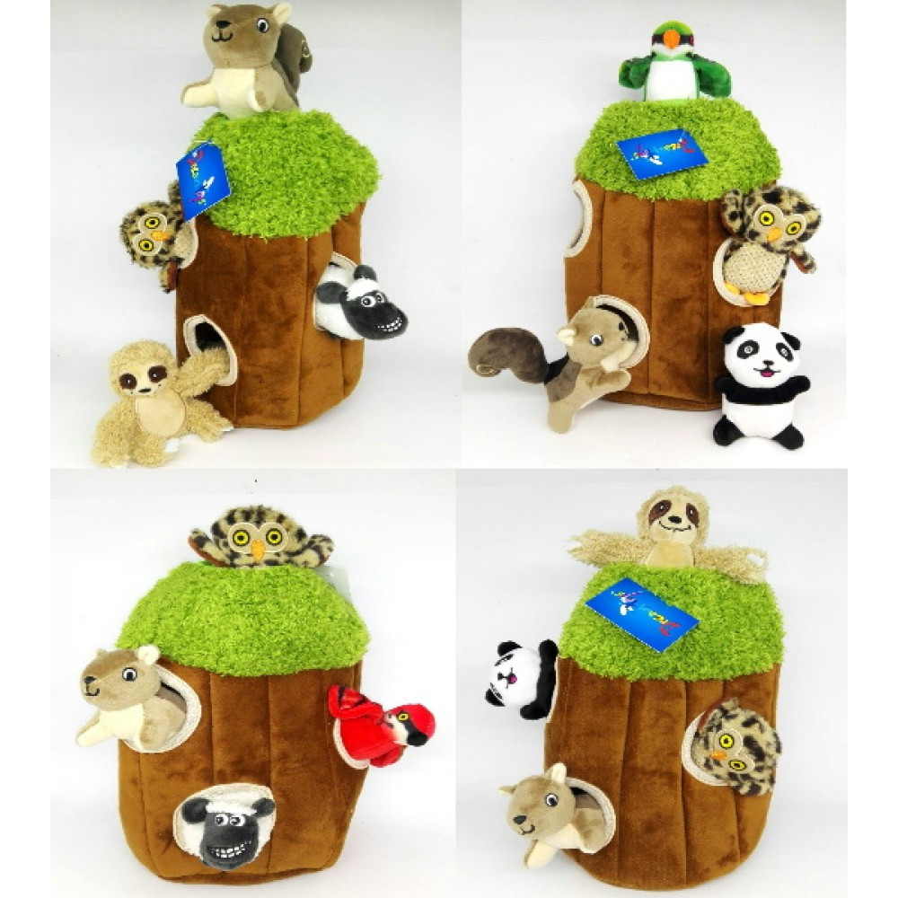 М'яка іграшка Будиночок-Дерево 26*18 см з 4 тваринами 10 см, фото 1