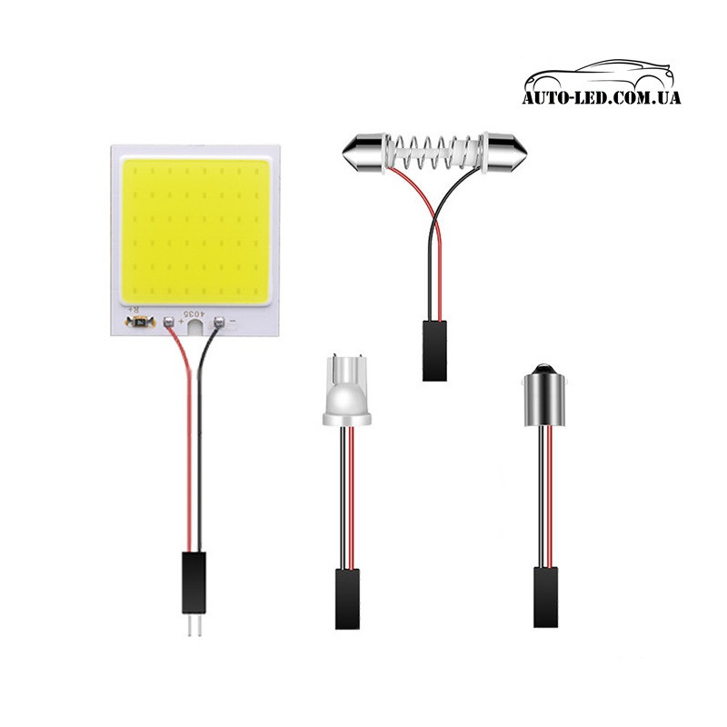 COB 48 Led панель підсвічування салону автомобіля 12В 6500K з конекторами
