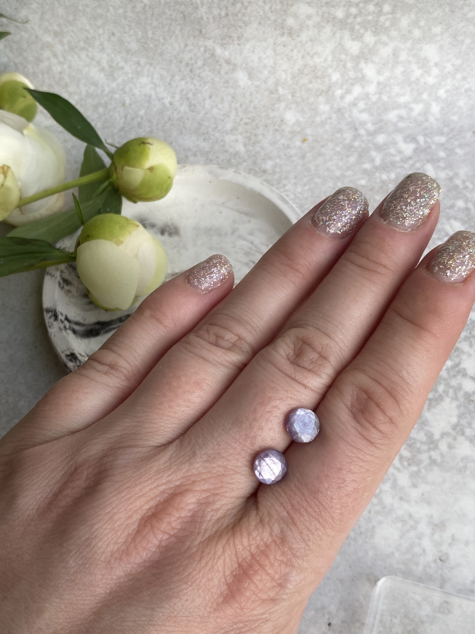 Кабошон натуральний рожевий сапфір круг коло камінь сапфір рожевий. Розмір 7 мм. Ціна за пару. Індія., фото 1