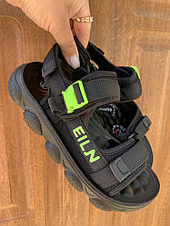 STTOPA Размеры 37,38,39,41,42. Босоніжки підліткові для хлопчика чорні салатові