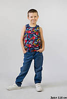 Майка-борцовка трикотажная для мальчиков мячи рыбки