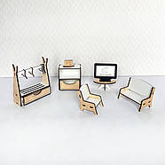 "Смарт Хаус Еко" ляльковий будиночок NestWood з органайзером та ліфтом для ЛОЛ + вітальня, фото 5