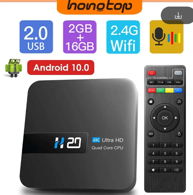 Смарт-приставка для телевізора з пультом HONGTOP H20 4K WiFi ТБ бокс, медіаплеєр Android 5.1.1, 2/16 Гб