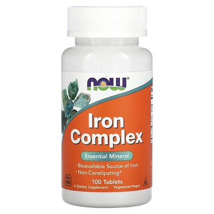 NOW Foods Iron Complex 100 Tabs, фото 1