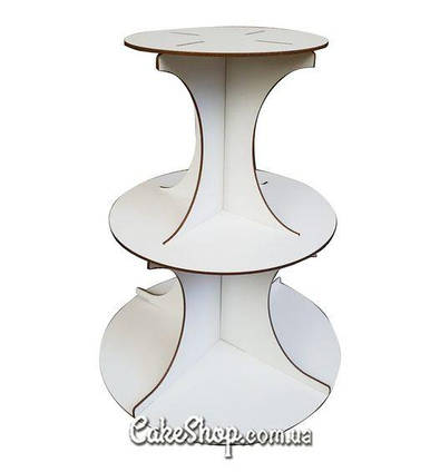 Стенд збірний на 3 рівня з ДВП Білий (15/20/25)