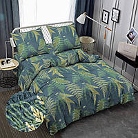 Євро 200х220 постільна білизна жатка (681978-3) Листя папороті, бавовна віскоза