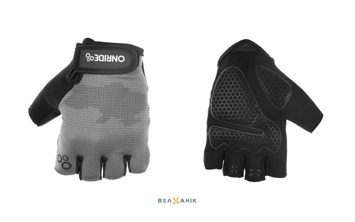 Рукавиці ONRIDE Hold 20 UA Мапа короткі пальці сірі [XXL]