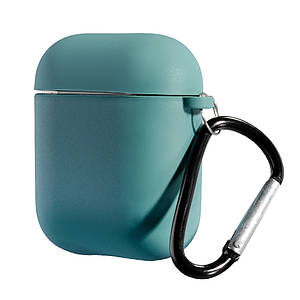 Силіконовий чохол із карабіном для AirPods 1/2 (with fibra) Green