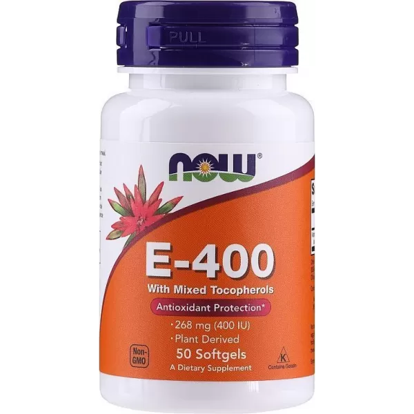 Вітамін Е Now Foods Vitamin E-400 With Mixed Tocopherols 50 Softgels