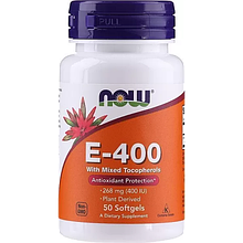 Вітамін Е Now Foods Vitamin E-400 With Mixed Tocopherols 50 Softgels
