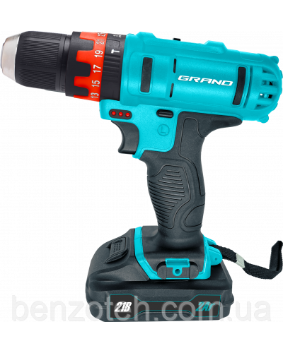 Шуруповерт акумуляторний ударний GRAND ТАК-21U/Li (2 АКБ 21 В / 2.0 Ач та зарядне), фото 1