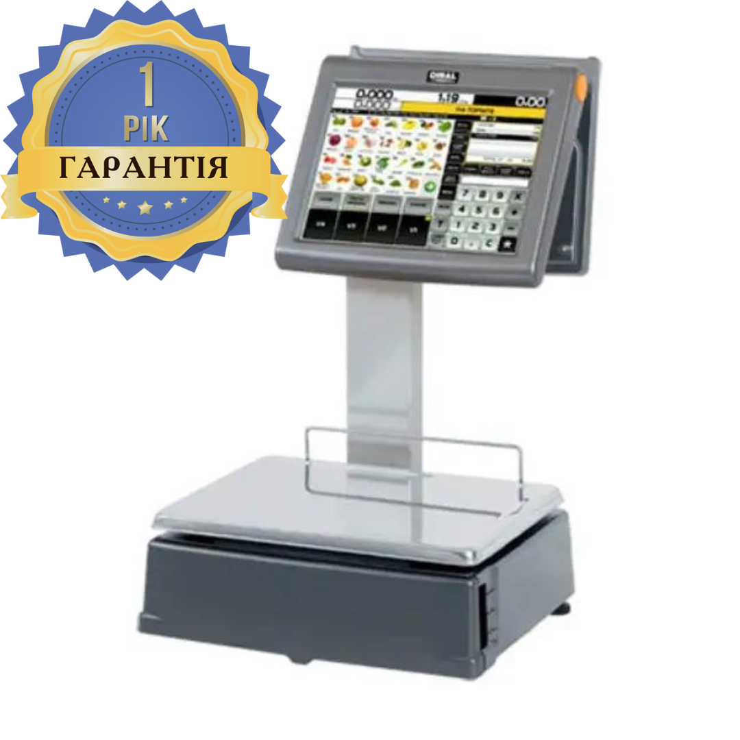 Ваги самообслуговування з друком етикетки Dibal D955D з двома 12.1" TFT екранами