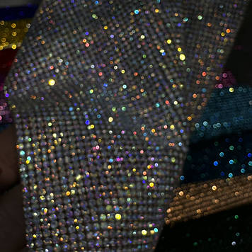 Стразове термополотно, колір Crystal AB (хамелеон), 24*100 см