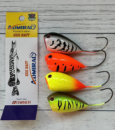 Набір Воблерів Admiral Egg Bait Хорватське яйце 4шт, фото 1