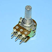 Резистор переменный сдвоенный WH148-1B-2B 6pin B200КОм L-20мм прямой