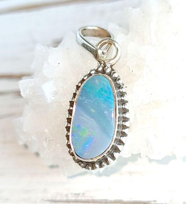 Срібний кулон із австралійським опалом, фото 1