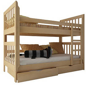 Двоярусне ліжко "Заріна" (масив бук) + шухляди