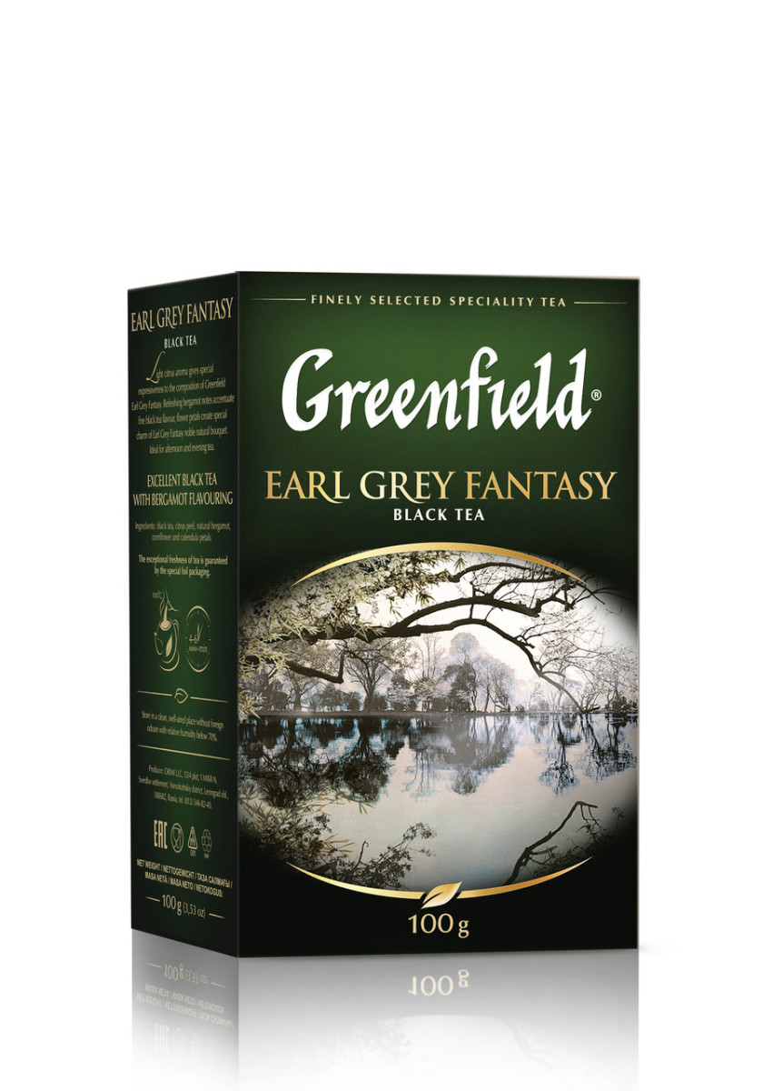Чай чорний листовий з бергамотом Greenfield Earl Grey Fantasy 100 г (Грінфілд), фото 1