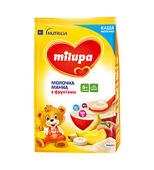 Молочна каша Milupa Манна з фруктами з 6 місяців, 210г.(Мілупа)
