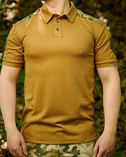 Поло-футболка тактична, кулмакс койот (coolmax coyote), 2 кишені