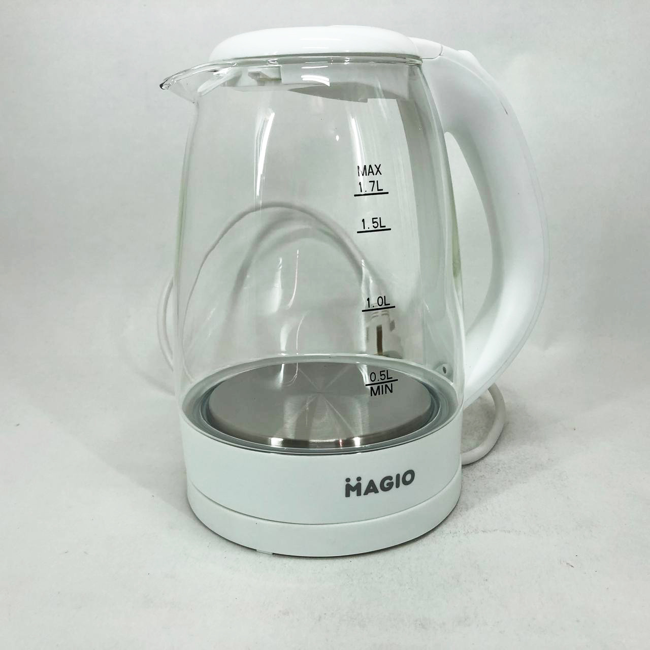 Скляний електрочайник з led підсвічуванням Magio MG-504 1850 Вт, Тихий LS-980 електричний чайник
