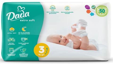 Підгузки Dada Extra Soft Midi 3 (4-9кг) 50 шт. (Дада)
