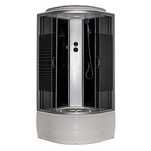 Душовий бокс Vivia 95 BF JK Black Line 90х90х217 см на високому піддоні тоноване скло, фото 4