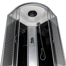 Душовий бокс Vivia 95 BF JK Black Line 90х90х217 см на високому піддоні тоноване скло, фото 5