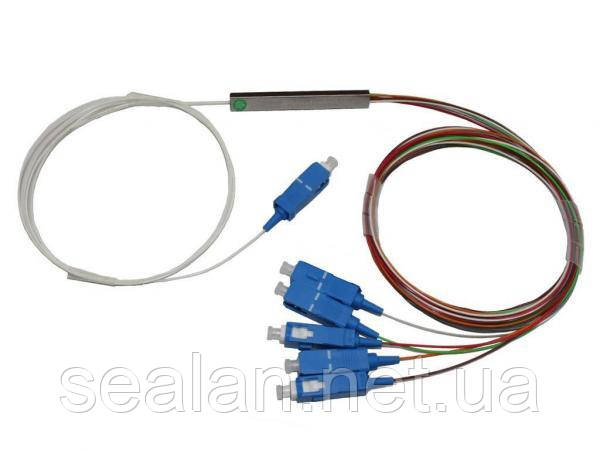 Дільник оптичний SC/UPC 1x5, 0.9мм, сплітер (Splitter PLC) волокно G657A ValCord
