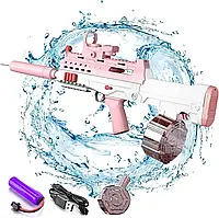 Акумуляторний водяний автомат з прицілом Water Gun Rifle Рожевий