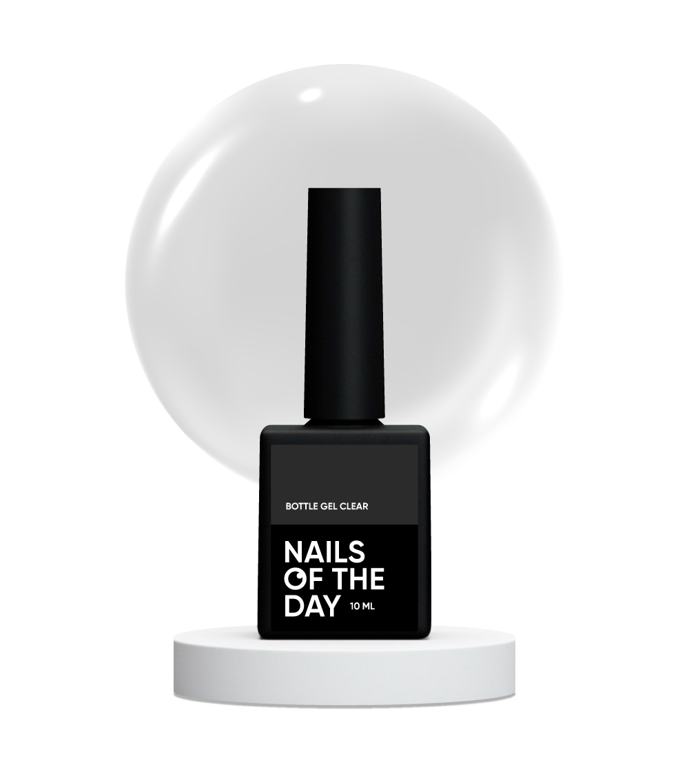 NAILSOFTHEDAY Bottle gel clear – прозорий надміцний гель, 10 мл