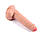 Тілесний реалістичний двошаровий фалоімітатор великий з мошонкою на присосці зі ковзною шкірою (21.5 см), фото 8