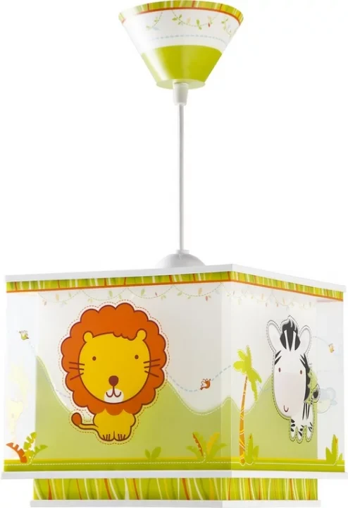 Дитячий підвісний світильник Little Zoo зелений 24х24х65 см