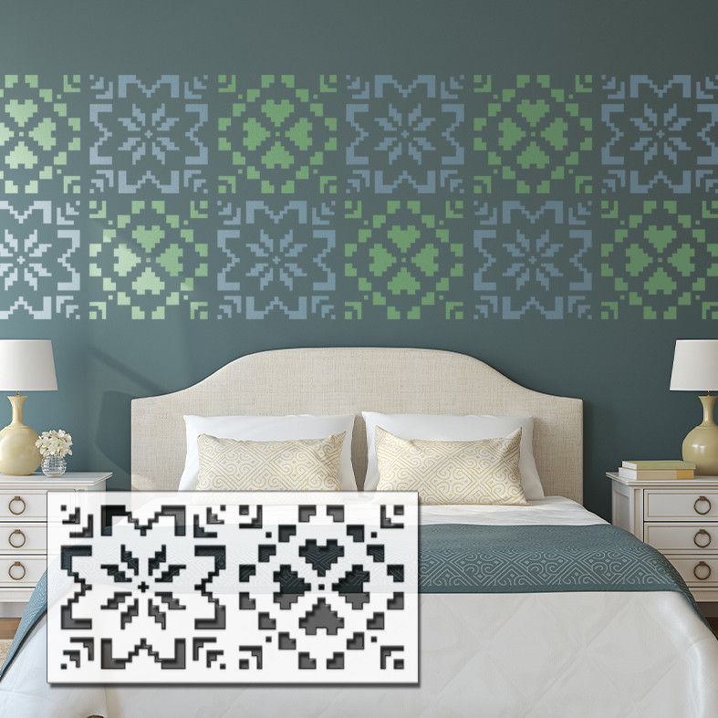 Трафарет для декоративної штукатурки, фарбування з малюнком Вишиванка, товщина 1 мм, 25х52 см (290х560), фото 1