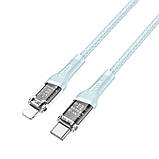 Кабель USB Hoco U111 Transparent Discovery Edition PD20W Type C to Lightning Колір Зелений, фото 7