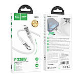 Кабель USB Hoco U111 Transparent Discovery Edition PD20W Type C to Lightning Колір Блакитний, фото 4
