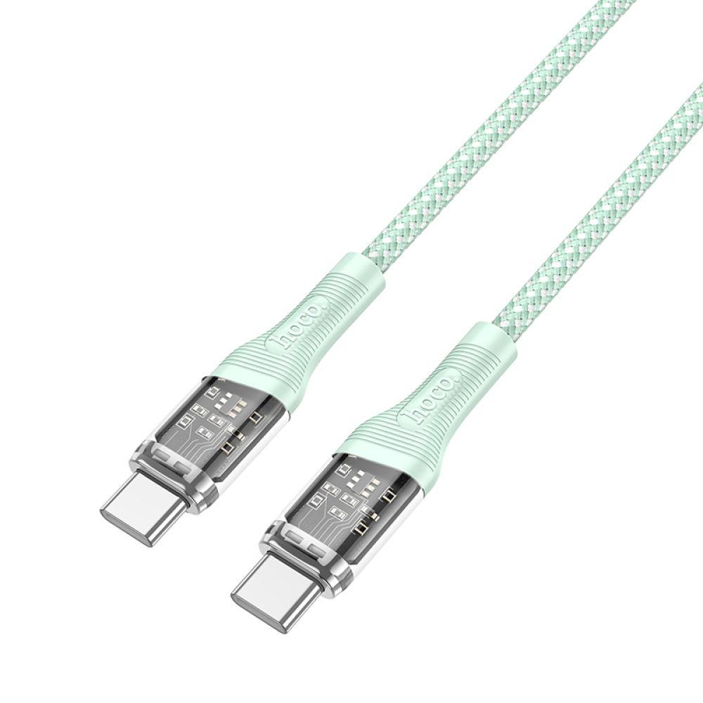 Кабель USB Hoco U111 Transparent Discovery Edition 60W Type-C to Type-C Колір Зелений