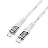 Кабель USB Hoco U111 Transparent Discovery Edition 60W Type-C to Type-C Колір Зелений, фото 7